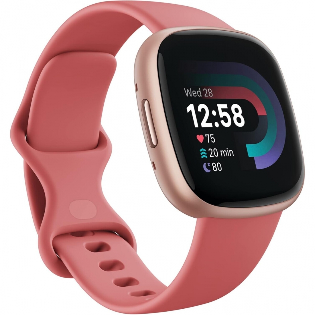 Fitbit Versa 4 Fitness Smartwatch - Pink Sand/Copper Rose (S & L Bands